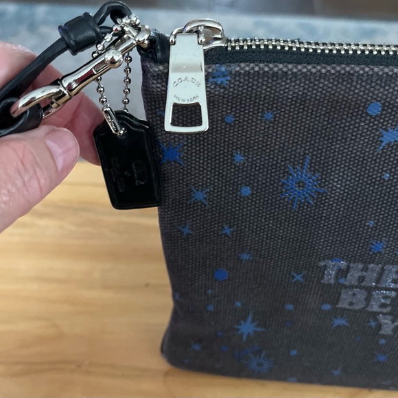 Coach x STAR WARS “May the Force Be With You” Black and Blue Wristlet/Pouch - Picture 5 of 9